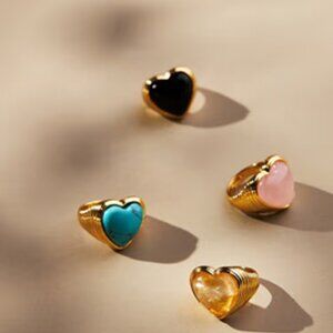 Heart Stone Cocktail Ring - Back
